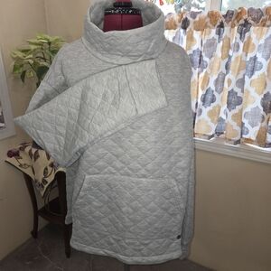 NWT Jones New York Sport Gray Quilted Cowl Neck Pullover. MMCP